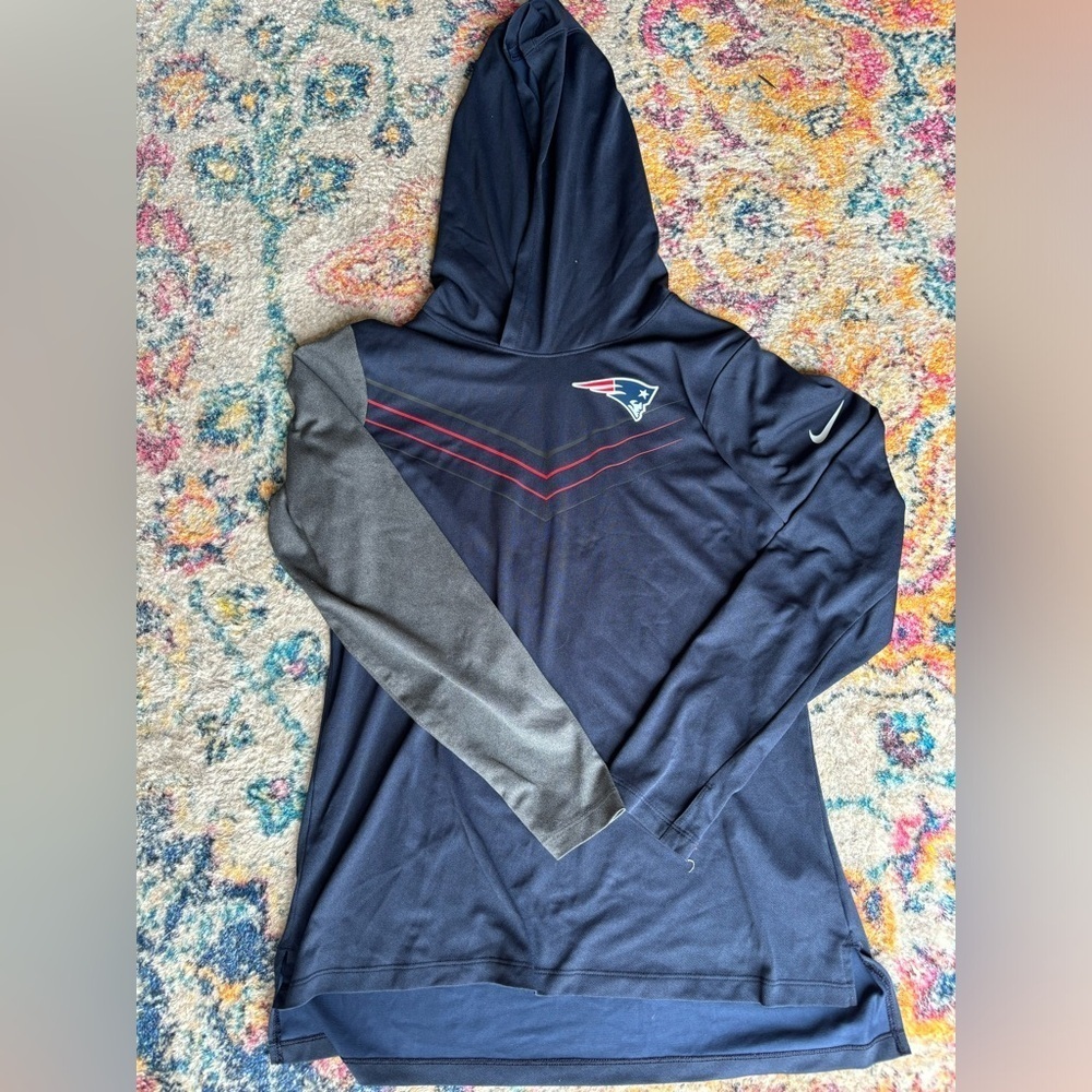 Nike New England Patriots Navy Heather Charcoal Long Sleeve Shirt